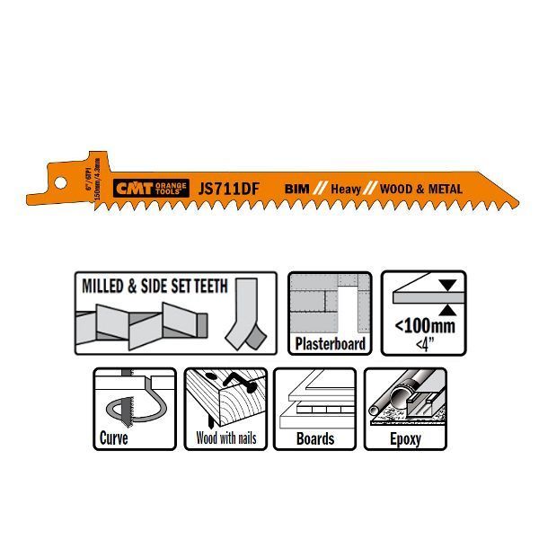 Фото Пилки сабельные 5 штук для дерева и металла BIM 150x4,3x6TPI, Быстрый криволинейный пил в интернет-магазине ToolHaus.ru